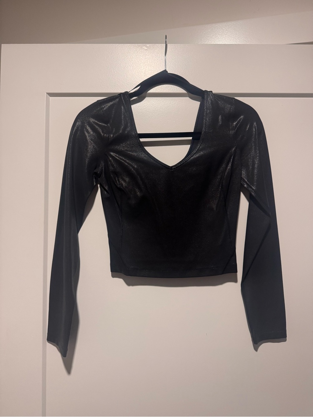 Lululemon Black Sparkle Black Wide Neck long sleeve